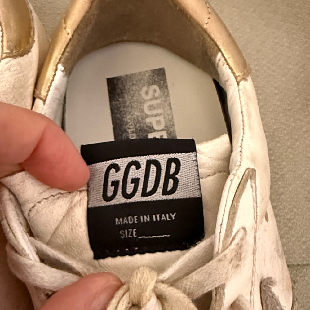 Golden Goose White and Gold Sneakers - Size 38 - Picture 7 of 13